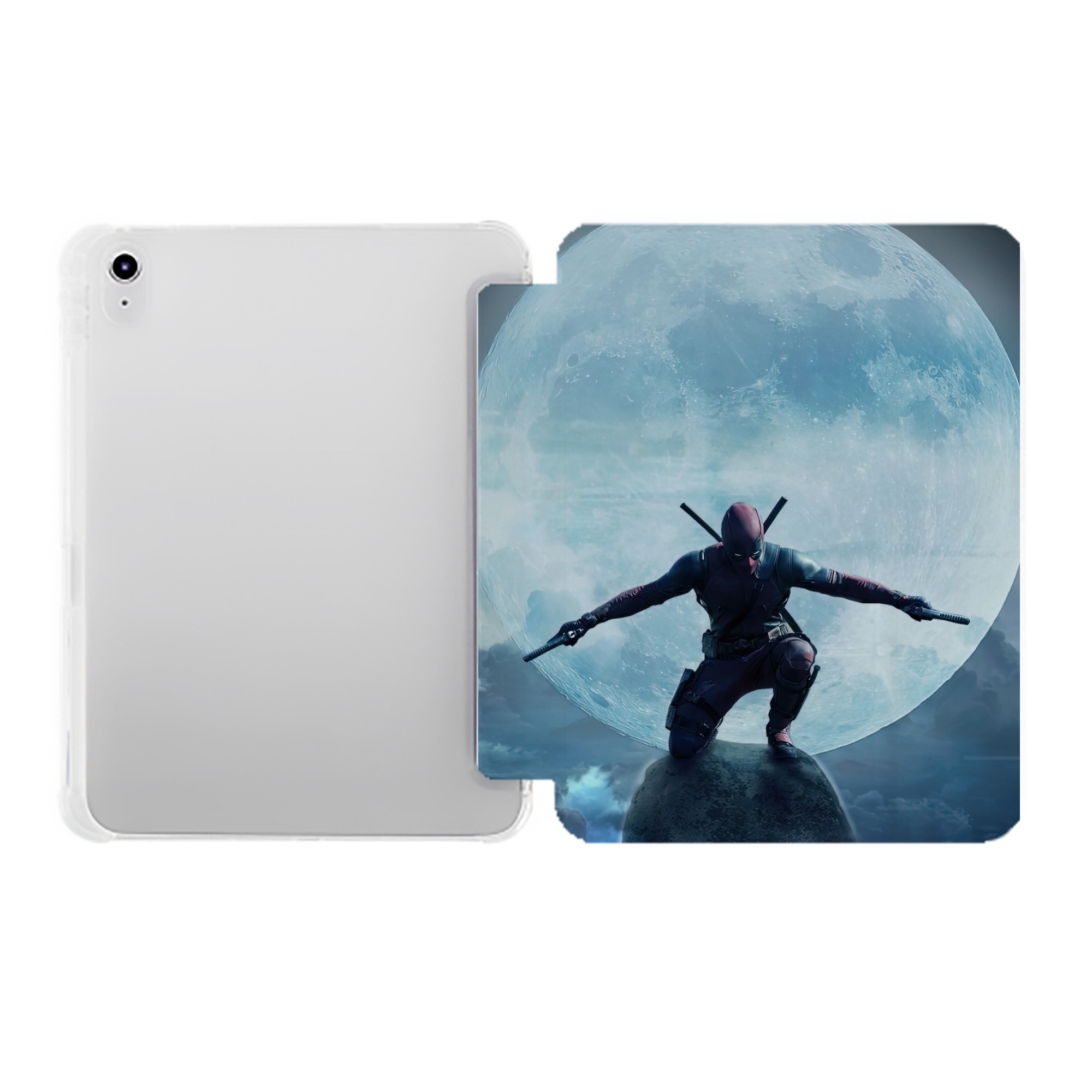 （画像用） Deadpool デッドプール IPad ケース ペン収納付き 三つ折りスタンド PUレザー×シリコン 対応機種9.5/10.5/10.9インチ